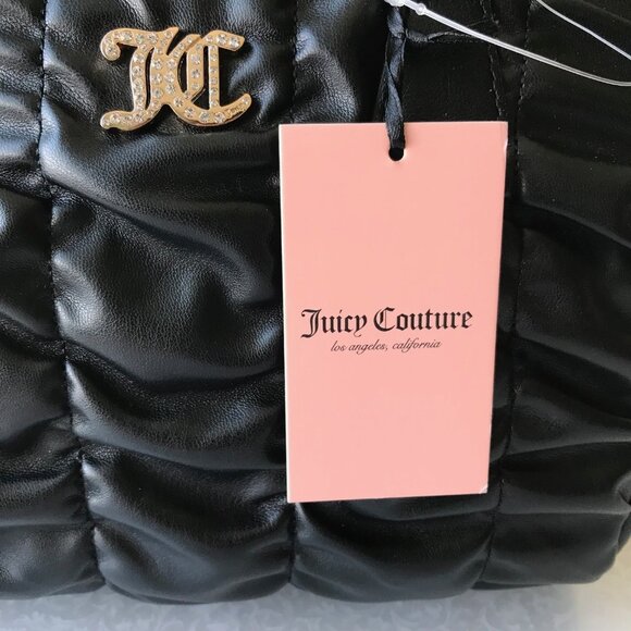 Juicy Couture Run The World Satchel Bag Purse Ruffle Liquorice Black MSRP : $89 - Picture 9 of 10